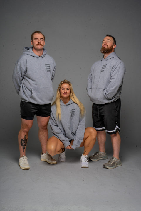 DELLE Athletics I Like Girls Who Eat Men's Hoodie by Dani Speegle