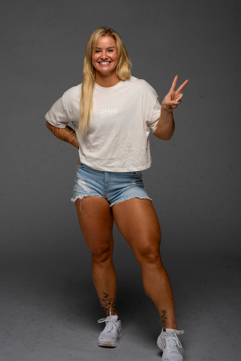Progression Not Perfection Cropped Tee by Dani Speegle